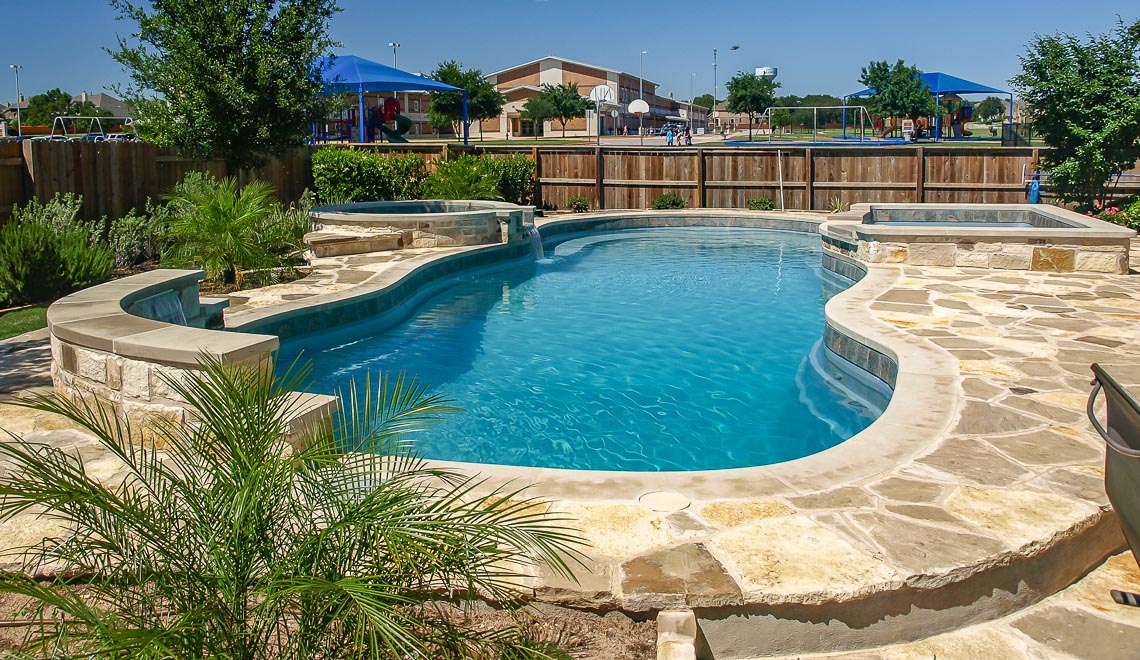 Leisure Pools Caribbean freeform composite fiberglass pool