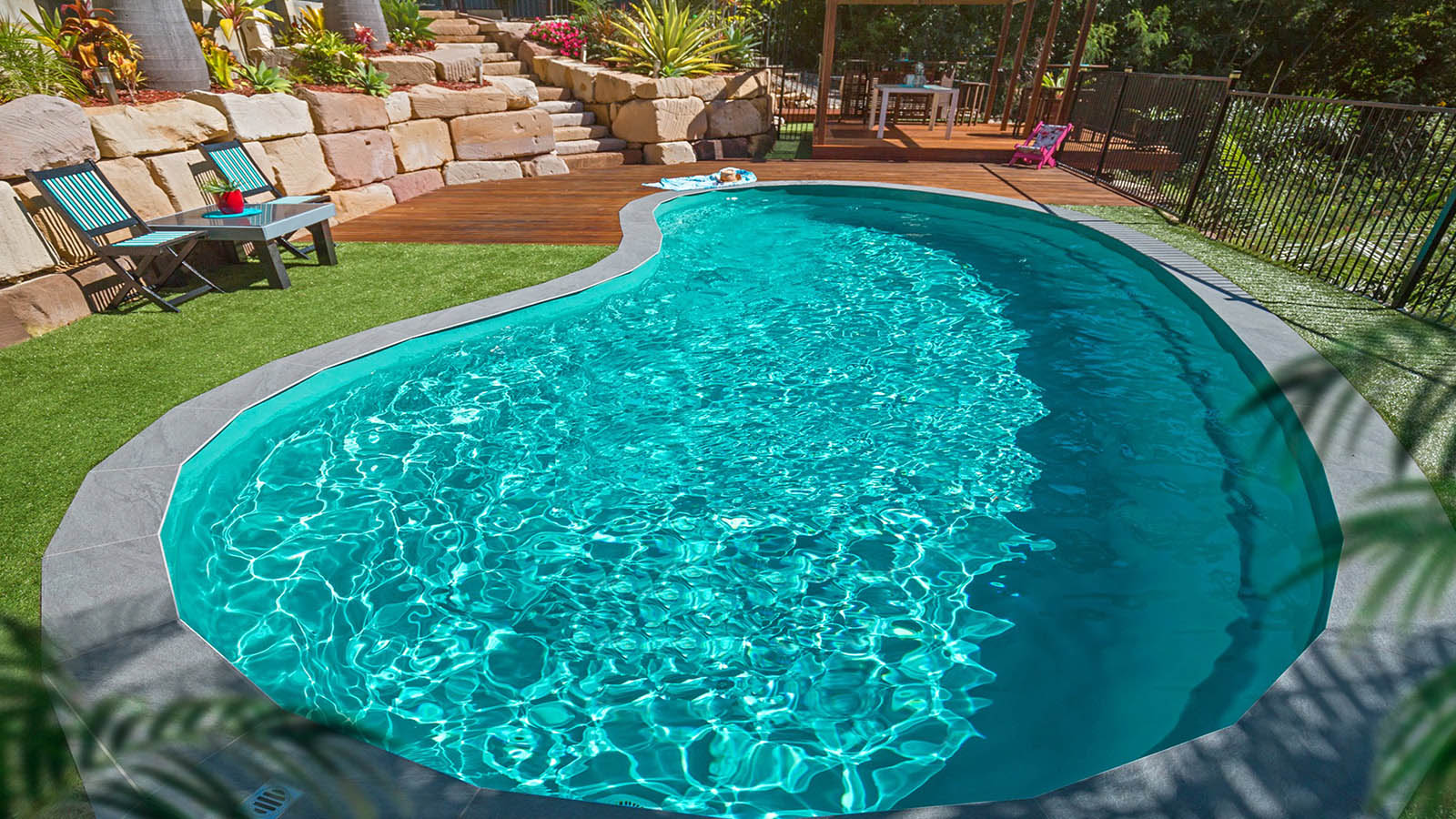 Aquamarine swimming pool colour