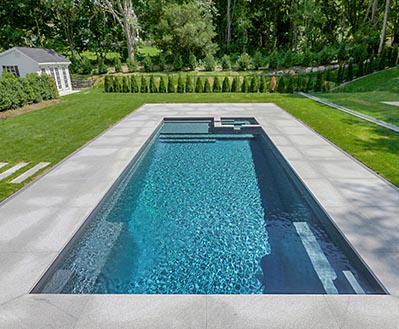 Leisure Pools Inground Fiberglass Pool Color Gaphite Grey