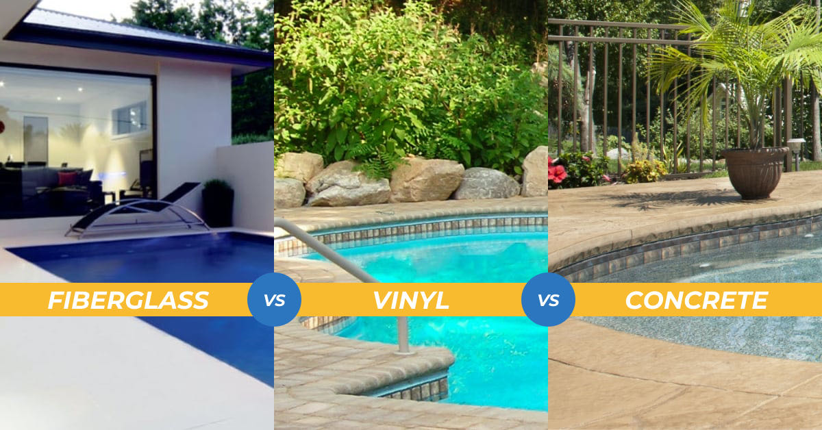 Fiberglass Vs Vinyl Pool Concrete, What Is The Average Cost Of A Fiberglass Inground Pool