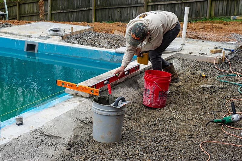 Fiberglass Pool Installation 7 Simple, How To Install Coping Around A Pool