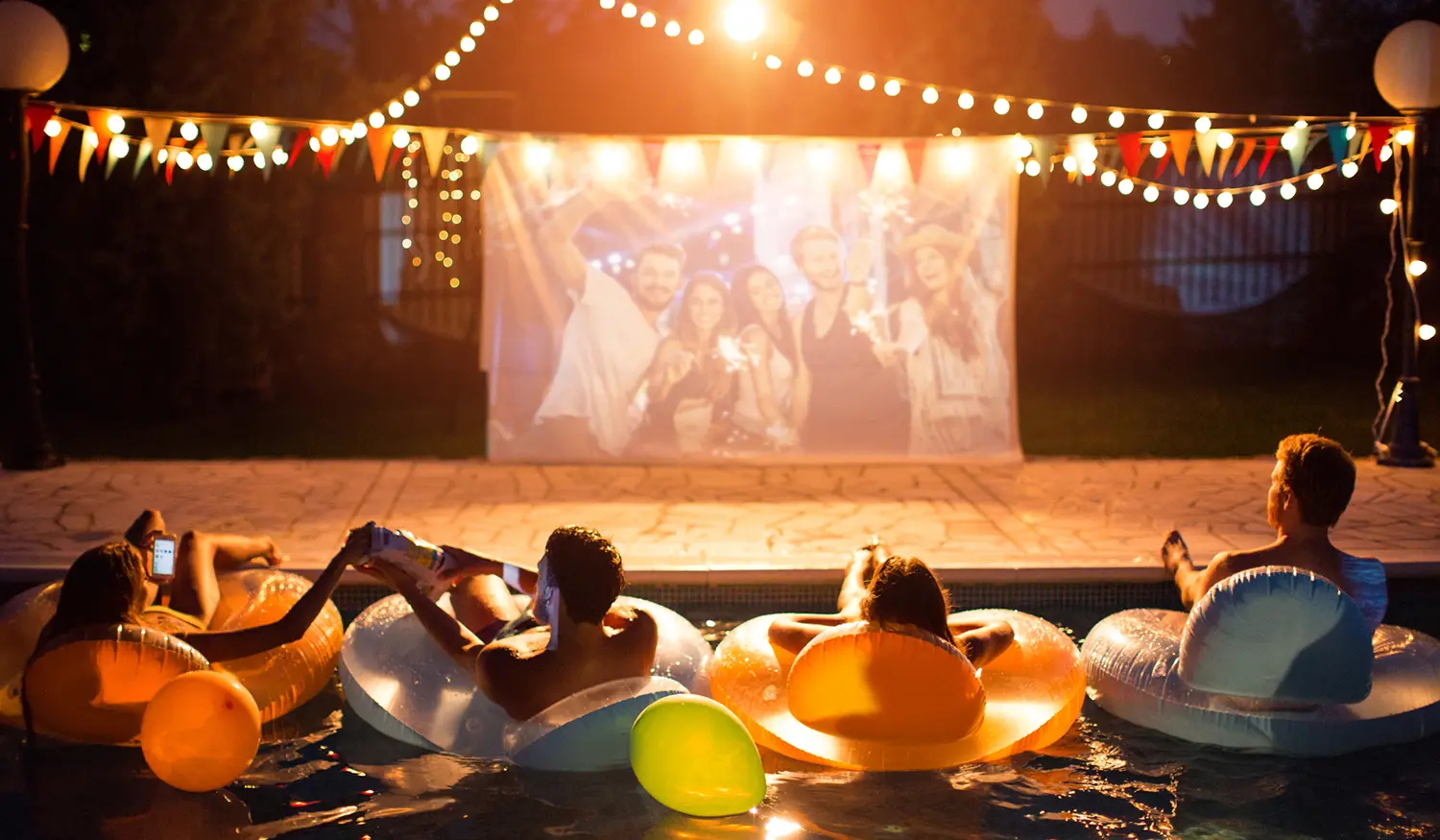 A Splashing Good Time: Hosting a Backyard Fiberglass Pool Movie Night