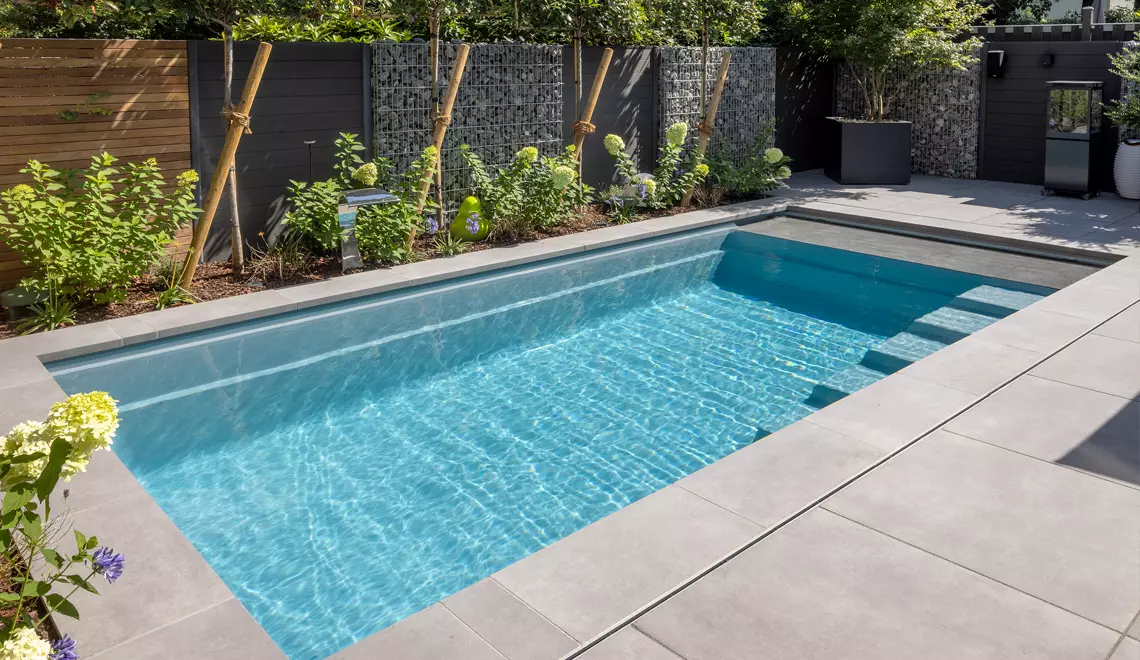 The Linear fiberglass backyard pool
