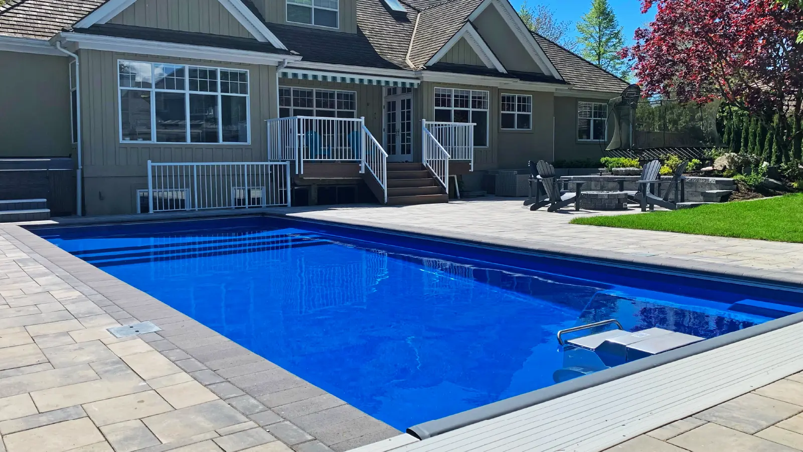 The Pinnacle™ 35 in Sapphire Blue installed by Blue Orca Pools