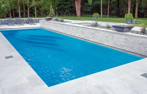 The Wave modern rectangular fiberglass swimming pool